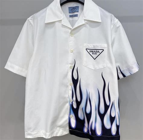 prada flames shirt|prada flame shirt sale.